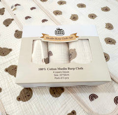 Muslin Burp Cloth- 3 pcs set