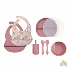 Baby Silicone Feeding Set - Rose Unicorns