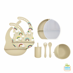 Baby Silicone Feeding Set - Rainbow Cream
