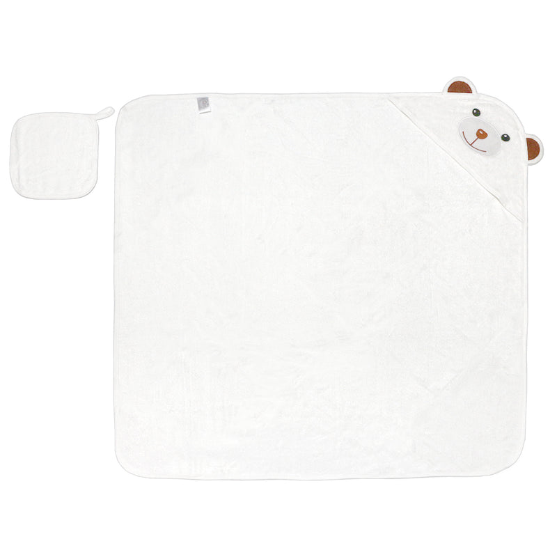 Snuggabear Bamboo Hooded Towel w/ Wash Cloth (Brown) *Personalization Available*