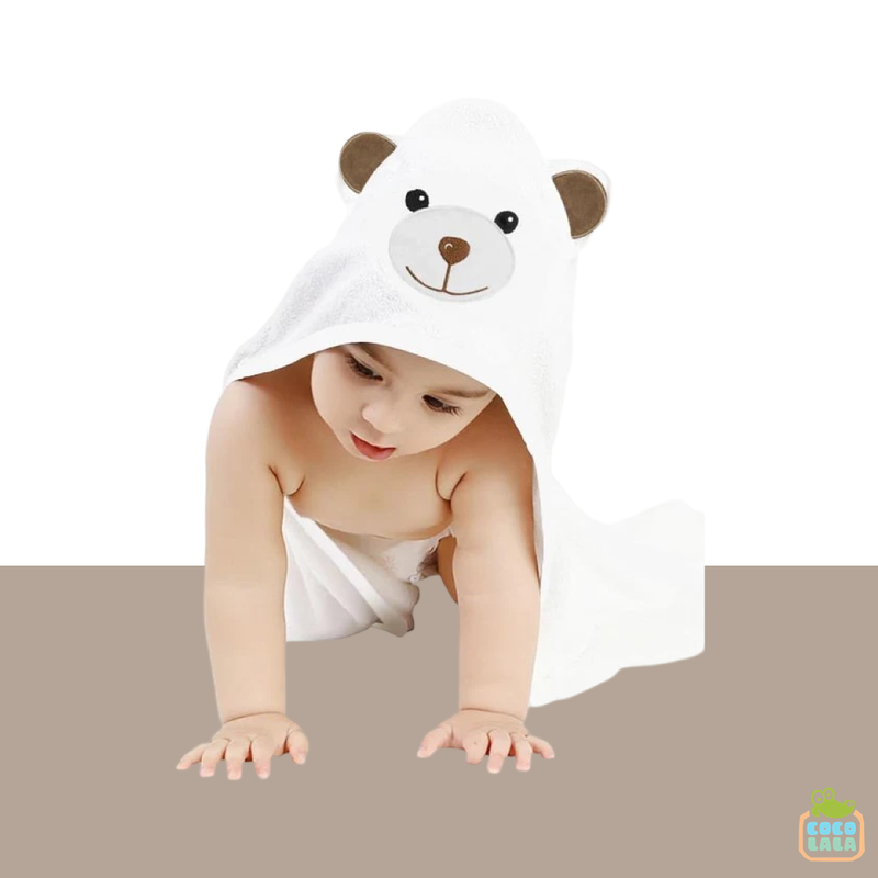 Snuggabear Bamboo Hooded Towel w/ Wash Cloth (Brown) *Personalization Available*