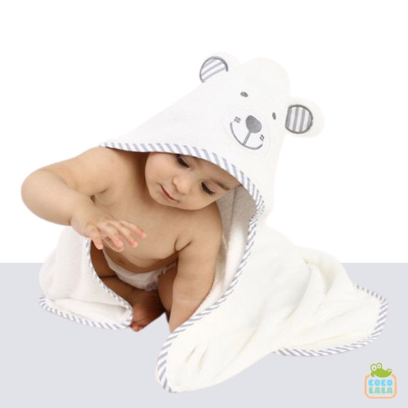 Snuggabear Bamboo Hooded Towel w/ Wash Cloth (Gray) *Personalization Available*